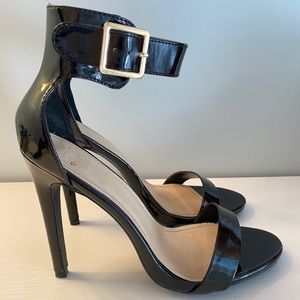 Black strappy heels
